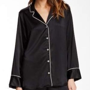 Natori Classic Long Sleeve Black Pajama Top Size XL